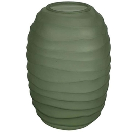 Βάζο Γυάλινο Ριγέ 013.783958 15x22,5cm Green Γυαλί