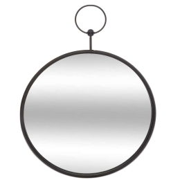 Καθρέπτης Τοίχου Gousset 07.169330 Φ30cm Black Μέταλλο,Γυαλί