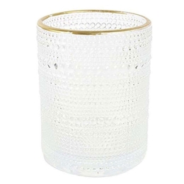 Κηροπήγιο Γυάλινο Rim 013.783459 10x12,5cm Clear-Gold Γυαλί