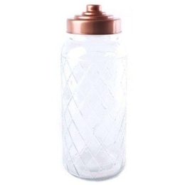 Βάζο Αποθήκευσης Vintage 014.KG0091 10x24cm Clear-Bronze Γυαλί