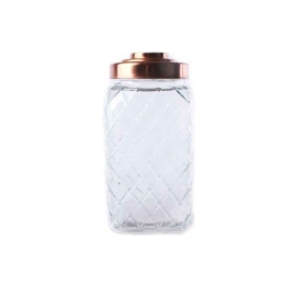 Βάζο Αποθήκευσης Vintage 014.KG0094 15x29cm Clear-Bronze Γυαλί