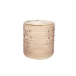Κηροπήγιο Γυάλινο Rim 013.783454 7x8cm Gold Γυαλί