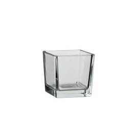 Κηροπήγιο Γυάλινο Lotty 02.1013003 10x10x10cm Clear Γυαλί