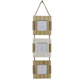 Κορνίζα 3 Θέσεων 013.786713 13x40cm Brown-White Ξύλο