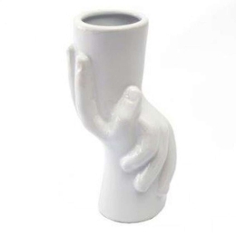 Βάζο Hands 014.OR1952 17cm White Κεραμικό