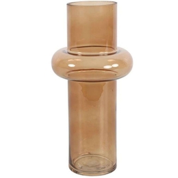 Βάζο Γυάλινο 013.787891 13,5x25,5cm Brown Γυαλί