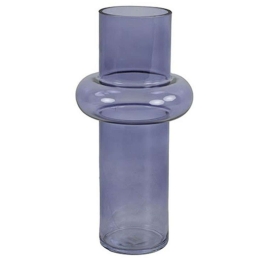 Βάζο Γυάλινο 013.787888 13,5x25,5cm Blue Γυαλί