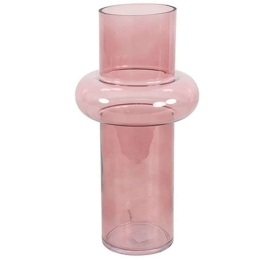Βάζο Γυάλινο 013.787913 17x31cm Pink Γυαλί