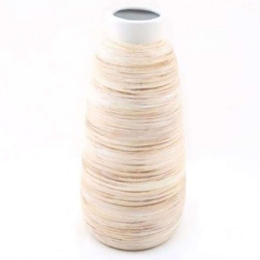 Βάζο Κεραμικό Όψη Ξύλου 014.MN0031 13x27cm Beige Κεραμικό