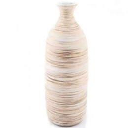 Βάζο Γυάλινο 014.MN0029 10x26,5cm Beige Γυαλί