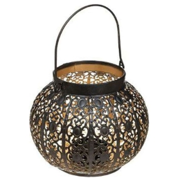 Φανάρι Μεταλλικό Lace 07.167232 Φ15cm Black Μέταλλο