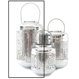 Φανάρι Μεταλλικό 014.LA0297C 24x34cm Silver Μέταλλο