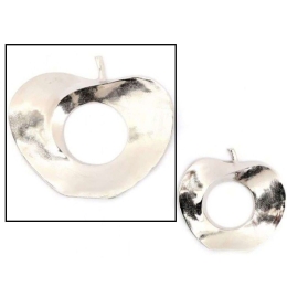 Διακοσμητικό Τοίχου Μήλο 014.WP2234B 38x32,5x5cm Silver Αλουμίνιο