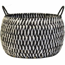 Καλάθι Rush Paper 00.06.67359 35x24cm Black-White Ψάθα