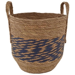 Καλάθι 00.06.67085 31x31cm Brown-Blue Ψάθα