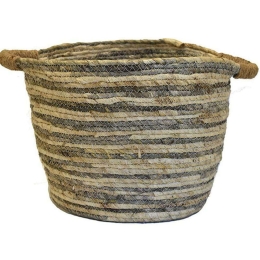 Καλάθι 00.06.67365 35x30cm Ivory-Grey Ψάθα