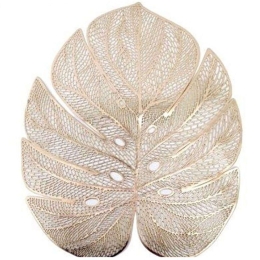 Σουπλά Leaf 014.KG1096 37x46cm Gold Πλαστικό