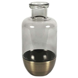 Βάζο Γυάλινο Naomi 013.783849 13x25cm Clear-Gold Γυαλί