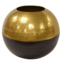 Βάζο Μεταλλικό Σφαίρα 00.07.74019 25x20cm Black-Gold Μέταλλο