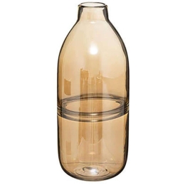 Βάζο Γυάλινο Μπουκάλι 07.173063A 13,7x30cm Light Brown Γυαλί