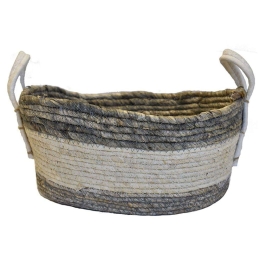 Καλάθι 00.06.67380 38x28x17cm White-Grey Ψάθα