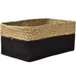 Καλάθι 00.06.67124 24x16x11cm Natural-Black Τσόχα,Σχοινί