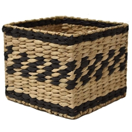 Καλάθι Rush 00.06.67436 20x20x16cm Natural-Black Ψάθα