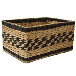 Καλάθι Rush 00.06.67437 34x24x17cm Natural-Black Ψάθα