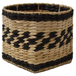 Καλάθι Rush 00.06.67434 Φ15x14cm Natural-Black Ψάθα