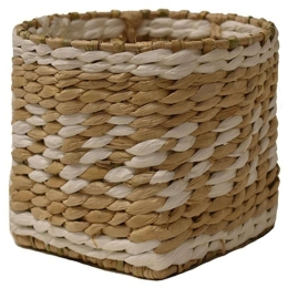 Καλάθι Rush 00.06.67438 Φ15x14cm Natural-White Ψάθα