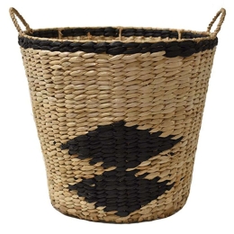 Καλάθι Rush 00.06.67443 Φ36x32cm Natural-Black Ψάθα