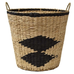 Καλάθι Rush 00.06.67444 Φ40x35cm Natural-Black Ψάθα
