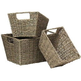 Καλάθια (Σετ 3Τμχ) 06.84158104 23x17x14/28x20x15/32x23x17cm Natural Ψάθα,Σχοινί