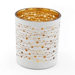 Κηροπήγιο Με Αστέρι 014.XMG0785 8x7cm White-Gold