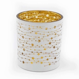 Κηροπήγιο Με Αστέρι 014.XMG0786 9x10cm White-Gold