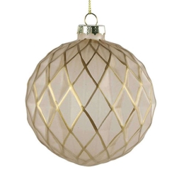 Χριστουγεννιάτικη Μπάλα 013.784636 Φ10cm Ecru-Gold