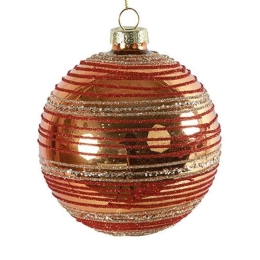 Χριστουγεννιάτικη Μπάλα 013.789125 Φ10cm Red-Gold