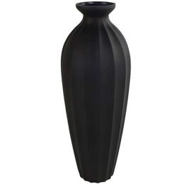 Βάζο Marylou 013.788479 18x48cm Black Γυαλί