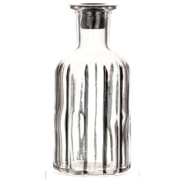 Κηροπήγιο - Βάζο Ριγέ 012.862224241 7x19cm Clear-Black Γυαλί