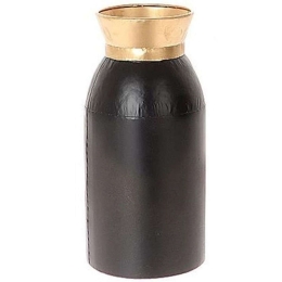 Βάζο 012.862259536 14,3x30,3cm Black-Gold Μέταλλο