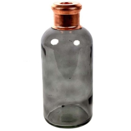 Βάζο Μπουκάλι 013.783784 11x27cm Grey-Bronze Γυαλί