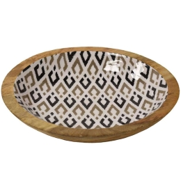 Διακοσμητικό Μπωλ Mango Enamel Patch 00.07.7467B Φ29x6cm Multi Ξύλο