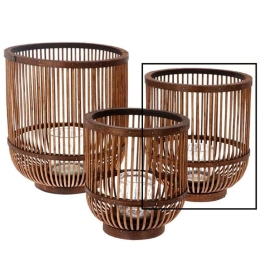 Φανάρι 012.862233133 25x28cm Brown Ξύλο