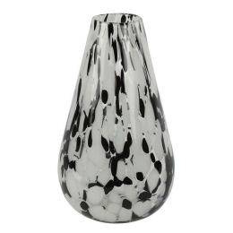 Βάζο Γυάλινο 013.790475 16,5x26cm Black-White Γυαλί