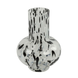 Βάζο Γυάλινο 013.790479 17,5x23cm Black-White Γυαλί
