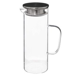 Κανάτα Γυάλινη Με Καπάκι 07.154996 1,1Lt Clear-Inox Ατσάλι,Γυαλί