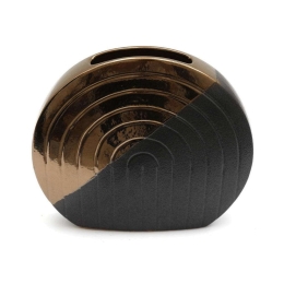 Βάζο Κεραμικό Arch 014.AB0152 25x23cm Black-Gold Κεραμικό