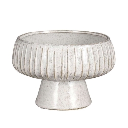 Διακοσμητικό Μπωλ Με Πόδι 02.1111865 20,5x14cm White Κεραμικό