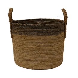 Καλάθι Ψάθινο 00.06.61101 Φ25x19cm Natural-Brown Ψάθα