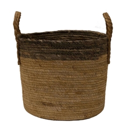 Καλάθι Ψάθινο 00.06.61103 Φ35x29cm Natural-Brown Ψάθα